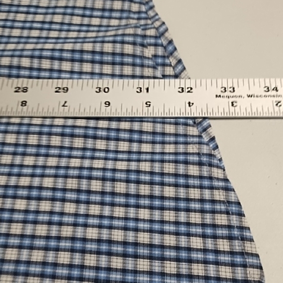 Classic Blue Plaid Button Down Shirt 2XLT Long Sleeves - Picture 6 of 16